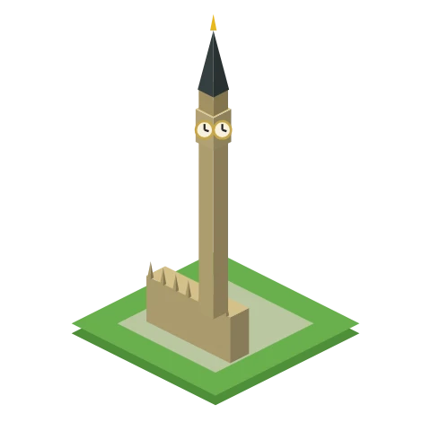 Big Ben as it appears on the Sim Britain map