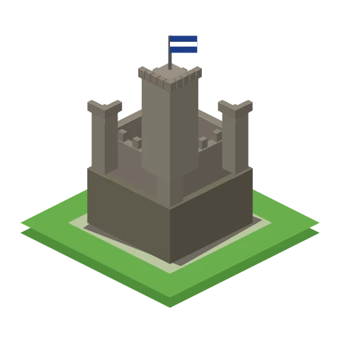 Edinburgh Castle as it appears on the Sim Britain map